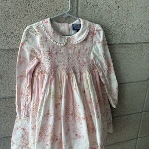 Ralph Lauren Pink and White smocked Floral Dress